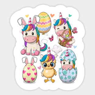 Cute Easter Unicorns Sticker